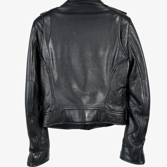 Balenciaga Black Lambskin-Leather Moto Jacket - Picture 2 of 12